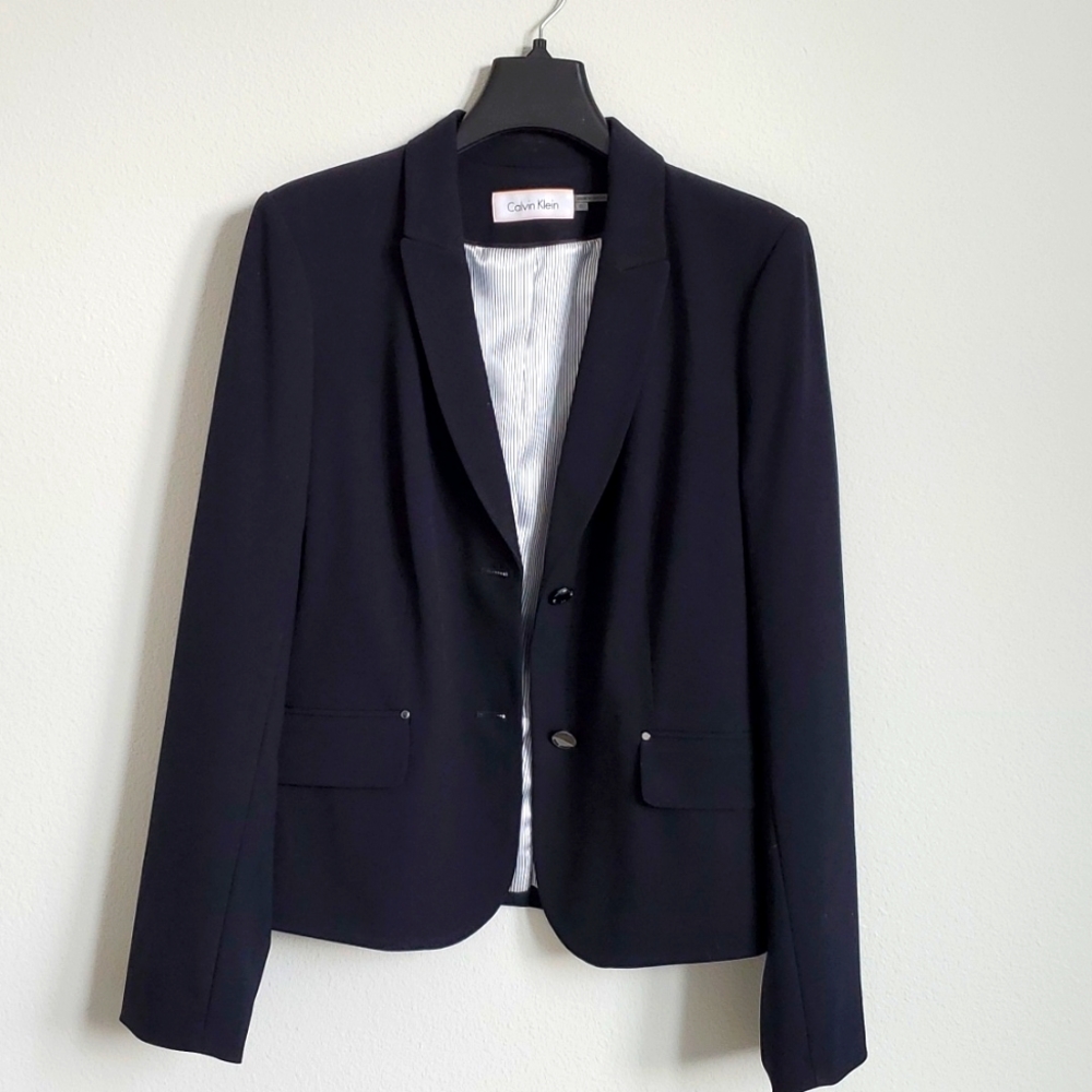 Calvin Klein Women's Suit Jacket, Navy/Black, 8